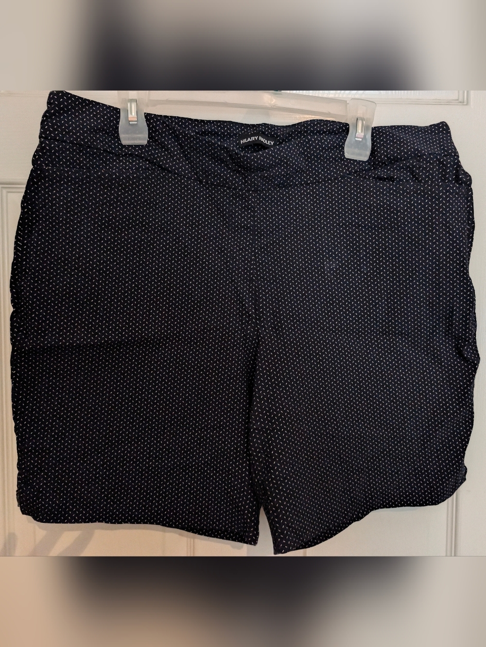 Hilary Radley Black Shorts with White Micro Dot Print